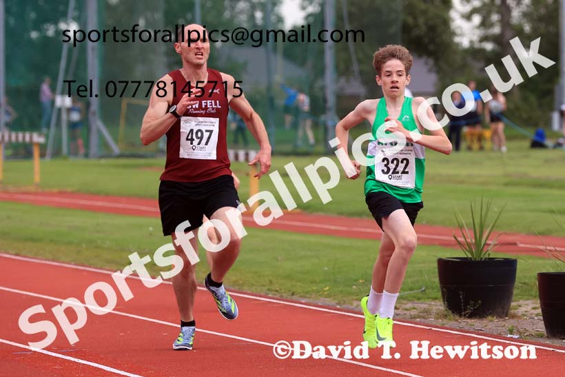 The 1500 metres, Wednesday, july 24th, 2024 NEGP 5, Monkton Stadium.  Photo: David T. Hewitson/Sports for All Pics